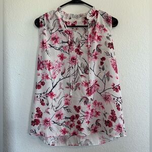 Emma & Olivia White/Pink Sleeveless Blouse M